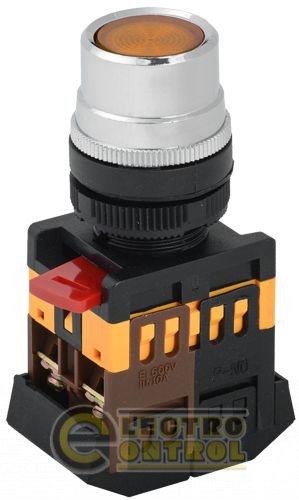 Кнопка ABLF-22 желтый d22мм неон/240В 1з+1р Кнопка ABLF-22 желтый d22мм неон/240В 1з+1р