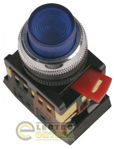 Кнопка ABLFP-22 синий d22мм неон/240В 1з+1р Кнопка ABLFP-22 синий d22мм неон/240В 1з+1р