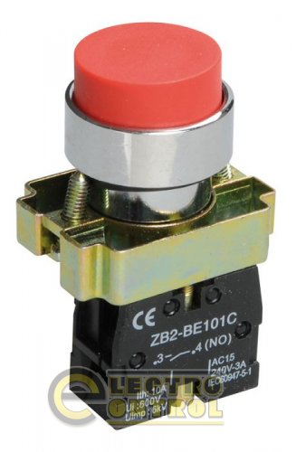 Кнопка управления LAY5-BA42 без подсветки красная 1р