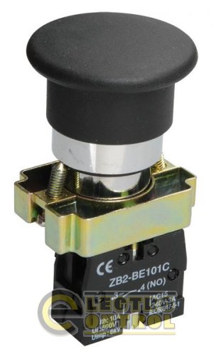 Кнопка управления LAY5-BC21 "Грибок" без подсветки черная 1з Кнопка управления LAY5-BC21 "Грибок" без подсветки черная 1з