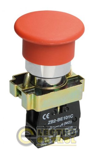 Кнопка управления LAY5-BC41"Грибок" без подсветки красная 1з Кнопка управления LAY5-BC41"Грибок" без подсветки красная 1з