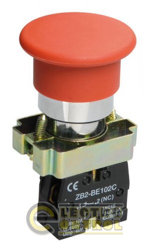 Кнопка управления LAY5-BC42"Грибок" без подсветки красная 1р Кнопка управления LAY5-BC42"Грибок" без подсветки красная 1р