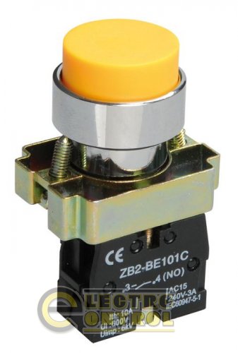 Кнопка управления LAY5-BL51 без подсветки желтая 1з Кнопка управления LAY5-BL51 без подсветки желтая 1з