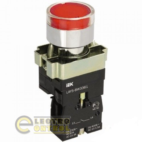Кнопка управления LAY5-BW3461 с подсветкой красный 1з