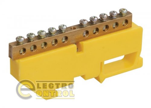 Шина PE "земля" на DIN-изоляторе ШНИ-8х12- 6-Д-Ж