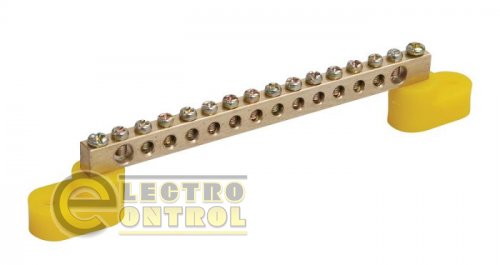 Шина PE "земля" на двух угловых изоляторах ШНИ-6х9-14-У2-Ж