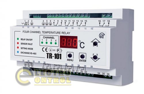 Универсальное температурное реле, 4 независимых канала ТР-101