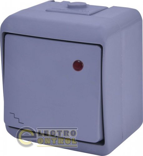Выключатель "лестничный" с подсветкой (серый) (IP44) VHE-3L-SR 4668068