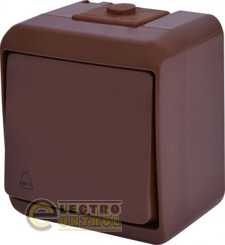 Кнопка "звонок" (коричневый) (IP44) VHE-4-KR 4668043 Кнопка "звонок" (коричневый) (IP44) VHE-4-KR 4668043