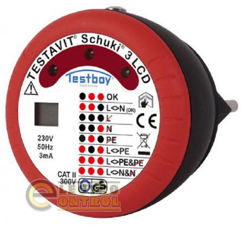 Розетковий тестер Testavit Schuki 3 LCD