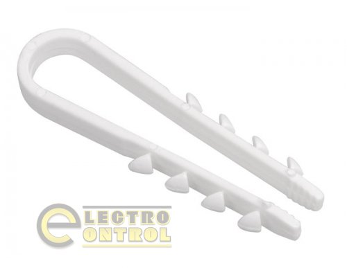 Дюбель хомут 19-25мм нейлон белый (100шт) Дюбель хомут 19-25мм нейлон белый (100шт)