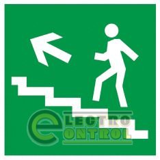 Самоклеящаяся этикетка 50х50мм "Направление к эвакуационному выходу налево вверх" Самоклеящаяся этикетка 50х50мм "Направление к эвакуационному выходу налево вверх"