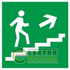 Самоклеящаяся этикетка 50х50мм "Направление к эвакуационному выходу по лестнице направо вверх" Самоклеящаяся этикетка 50х50мм "Направление к эвакуационному выходу по лестнице направо вверх"