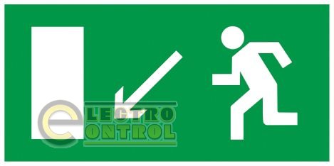 Самоклеюча етикетка 100х50 мм "Напрямок до евакуаційного виходу ліворуч униз"