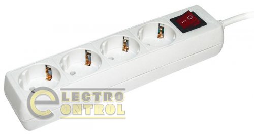 Удлинитель У04К-выключатель 4 места 2Р+PЕ/3 метра 3х1 мм2 16А/250