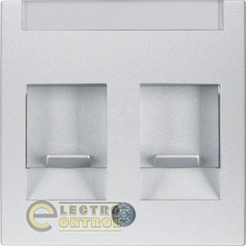 Накладка для суппортов под 2 модуля RJ12/RJ45, алюминий B.х Накладка для суппортов под 2 модуля RJ12/RJ45, алюминий B.х