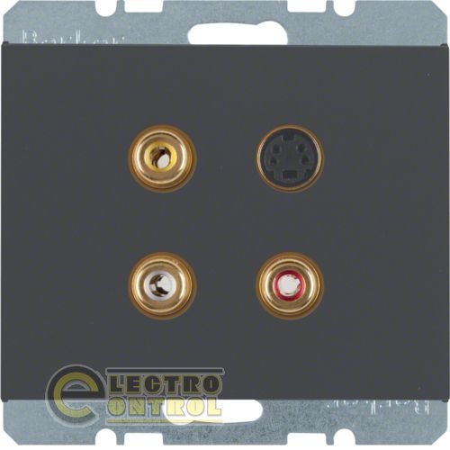 Мультимедийная розетка: тюльпан/S-видео антрацит, K.1 Мультимедийная розетка: тюльпан/S-видео антрацит, K.1