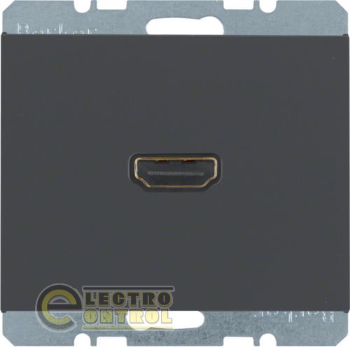 HDMI-розетка, підключення позаду під кутом 90гради., антрацит, K.1