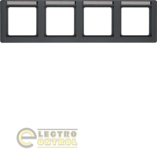 Рамка 4Х вертикальная с полем для надписи, антрацит, Q.1 Рамка 4Х вертикальная с полем для надписи, антрацит, Q.1