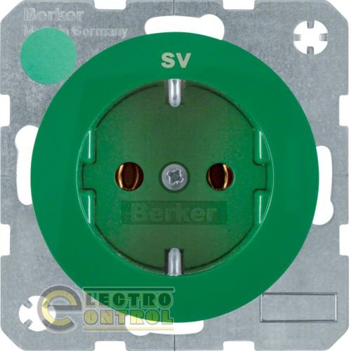 Розетка із з.к., червона, з написом SV, 16А/250В, R.x