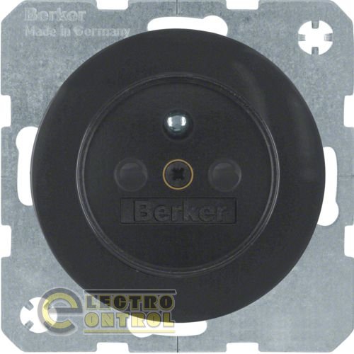 Розетка з центральным з.к., з с защитой контактов, 16А/250В, черная, R.x Розетка з центральным з.к., з с защитой контактов, 16А/250В, черная, R.x