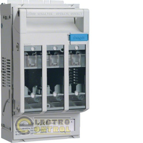 Роз'єднувач запобіжника ножового NH00,  для П- Образної планки, 3 полюса, 125А