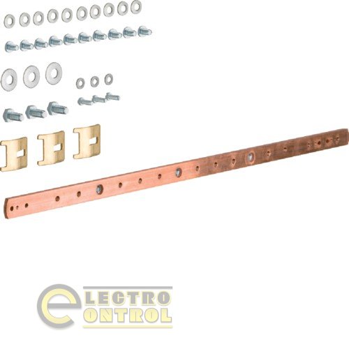 Шина медная 20х5 мм, для заземления, перфорированная с присоединительными винтами и креплениями, для щитов FWB шириной мин.550мм Шина медная 20х5 мм, для заземления, перфорированная с присоединительными винтами и креплениями, для щитов FWB шириной мин.550мм