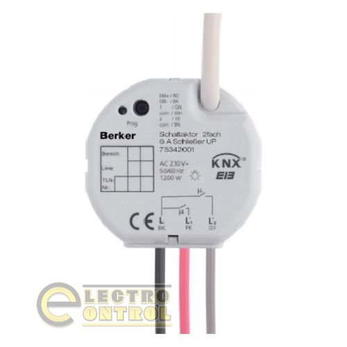 Виконавчий пристрій 6А, 2-канальний, внутрішньої установки, KNX
