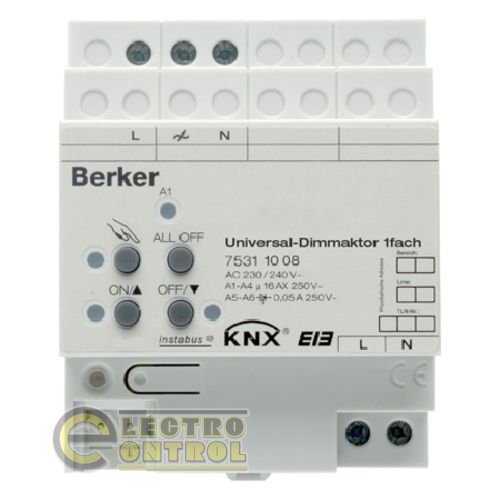Исполнительное устройство универсального димера 500Вт, 1-канальный, REG, KNX