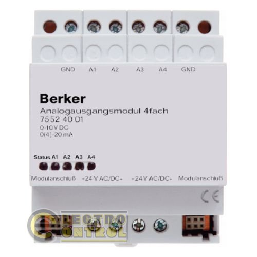 Вихідний модуль аналоговий, 4-канальний, REG, KNX