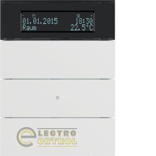 Сенсорная клавиша с регулятором температуры и дисплеем, 3-канал.,  полярная белизна  матова, B.IQ Сенсорная клавиша с регулятором температуры и дисплеем, 3-канал.,  полярная белизна  матова, B.IQ