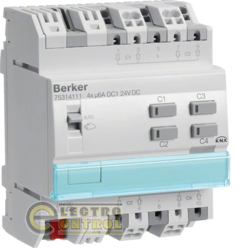 Исполнительное устройство  для управления жалюзи 4-канальний REG 6А/24В Исполнительное устройство  для управления жалюзи 4-канальний REG 6А/24В