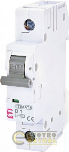 Автоматический выключатель ETI ETIMAT 6 1p D 1А AC 2161504