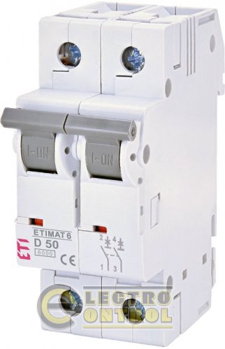 Автоматичний вимикач ETI ETIMAT 6 2p D 50А AC 2163521