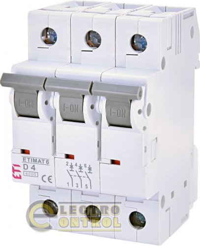 Автоматический выключатель ETI ETIMAT 6 3p D 4А AC 2164510 Автоматический выключатель ETI ETIMAT 6 3p D 4А AC 2164510