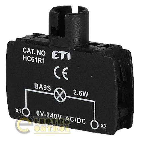Держатель ламп BA9S мод. НС61Х1 с рез., диодом,  130 В, 20мА 240V АС/DC 4770320
