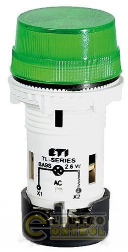 Лампа сигнальная LED матовая HSO3F2U1 24V AC/DC (зеленая) 4770278