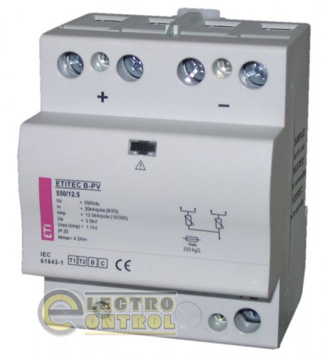 Обмежник перенапруги ETITEC B-PV 550/12,5 RC ( для сонячних батарей) 2445204