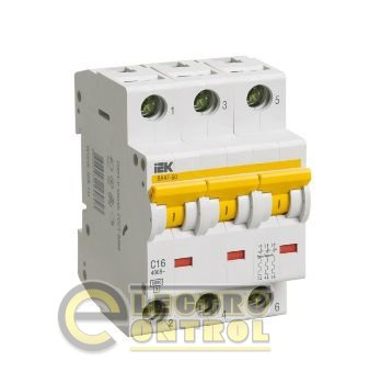 Автоматичний вимикач UEK (IEK) ВА47-60  3p 40А B 6 кА AC