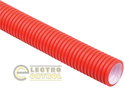 Труба гофр.двустенная ПНД/ПВД d40 красная (50м) Труба гофр.двустенная ПНД/ПВД d40 красная (50м)