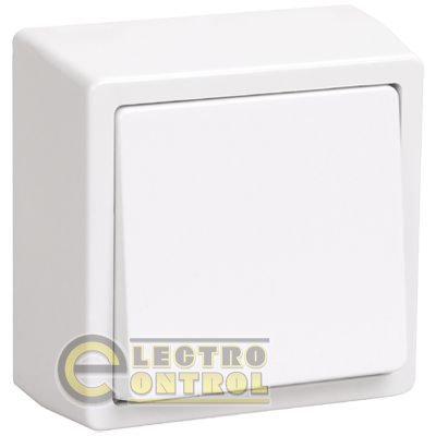 Выключатель кнопочный для открытой установки ВСк20-1-0-ББ "БРИКС" цвет: белый