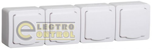 Розетка 4м с закрывающейся крышкой IP54 (белый) ГЕРМЕС PLUS РСб24-3-ГПБб Розетка 4м с закрывающейся крышкой IP54 (белый) ГЕРМЕС PLUS РСб24-3-ГПБб