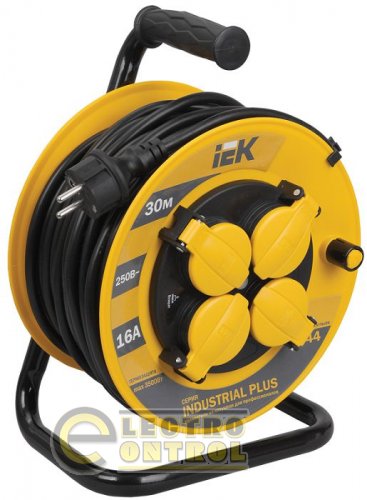 Катушка УК30 с т/з 4 места 2Р+PЕ/30м ПВС 3х1,5мм2 IP44 "Industrial plus" IP44 Катушка УК30 с т/з 4 места 2Р+PЕ/30м ПВС 3х1,5мм2 IP44 "Industrial plus" IP44