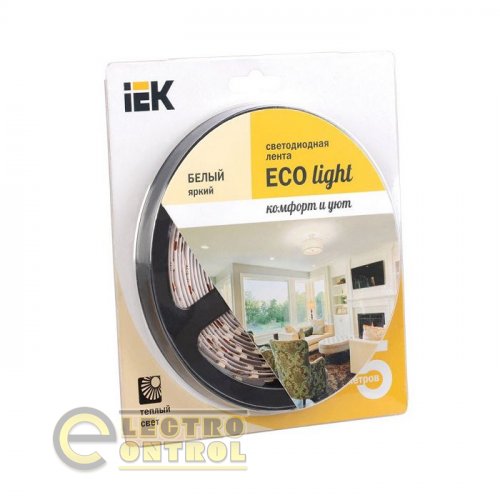 Стрічка LED 5м блістер LSR-3528WW60-4.8-IP20-12V IEK-eco