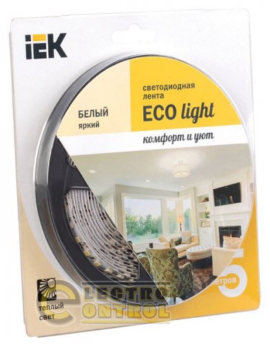 Стрічка LED 5м блістер LSR-3528WW120-9.6-IP20-12V IEK-eco
