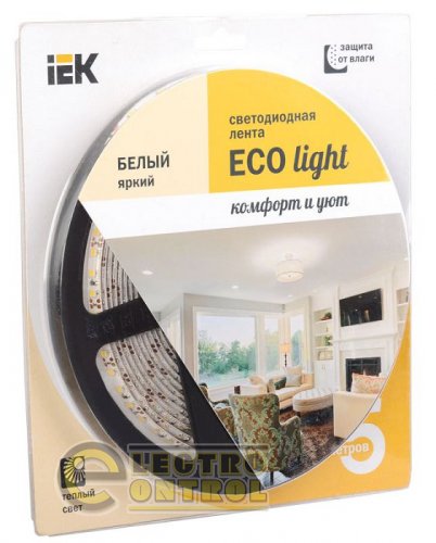 Стрічка LED 5м блістер LSR-3528WW120-9.6-IP65-12V IEK-eco