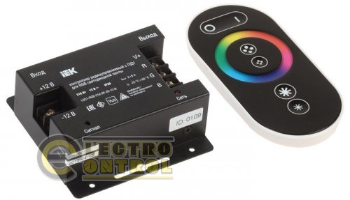 Контроллер с ПДУ радио (черный) RGB 3 канала 12В, 6А, 216Вт УЕК
