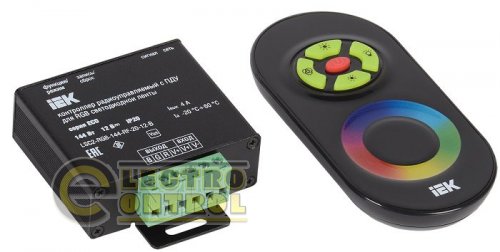Контролер із ПДК радіо (чорний) RGB 3 каналу 12В, 4А, 144Вт IEK-eco