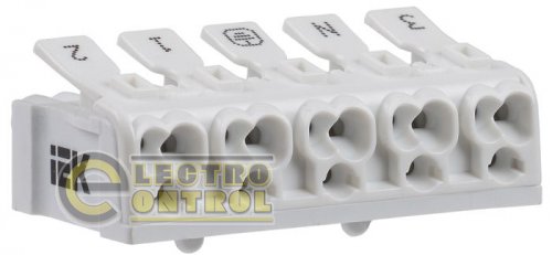 Клема пружинна сполучна КСПН5-3L+N+PE