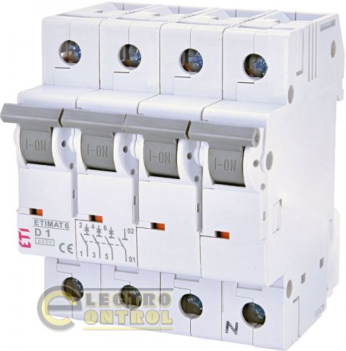 Автоматический выключатель ETI ETIMAT 6 4p D 1А AC 2165504 Автоматический выключатель ETI ETIMAT 6 4p D 1А AC 2165504